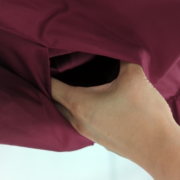 Catherine Regehr Satin Ruffle Hem Shirtdress Red M preppy coastal grandma spring - Picture 6 of 8